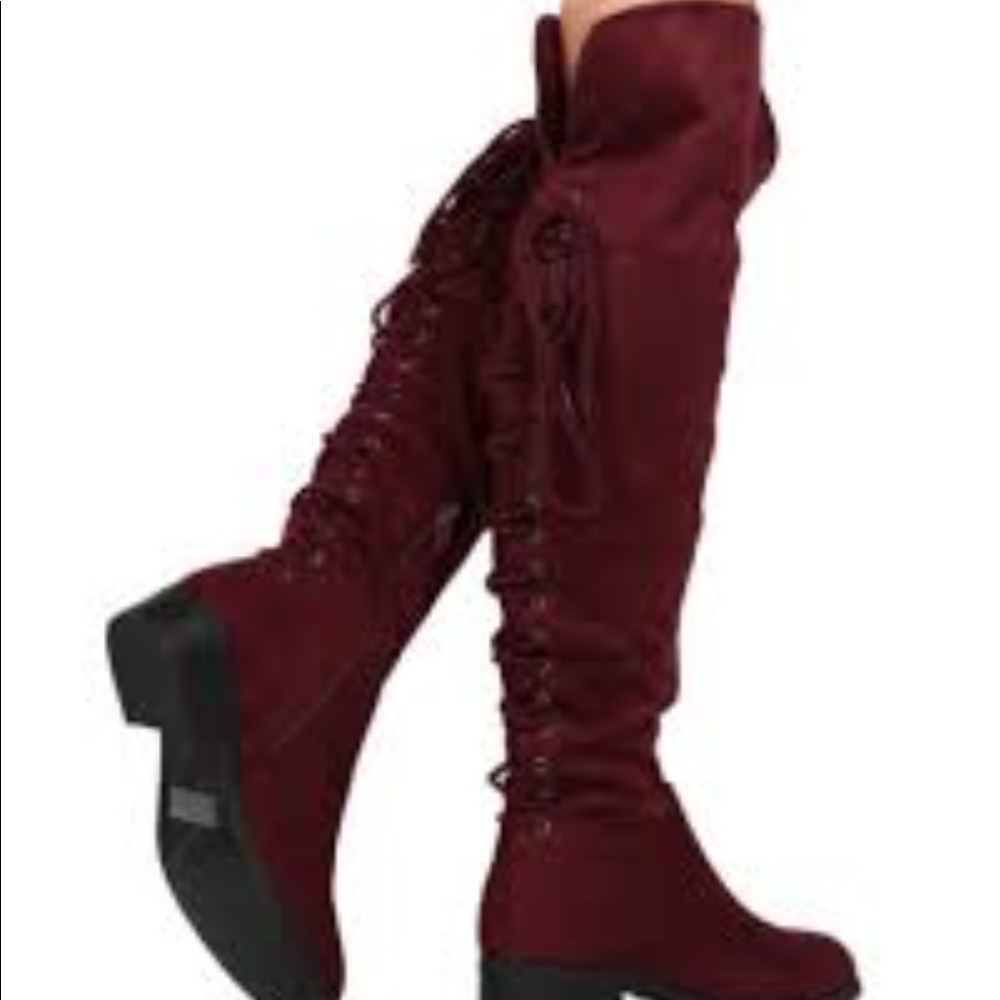 Burgundy boots